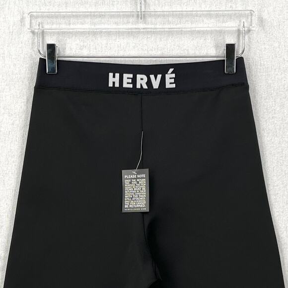HERVE LEGER Logo Bike Shorts Womens Small Black White High Rise Stretch NWT - Picture 9 of 16